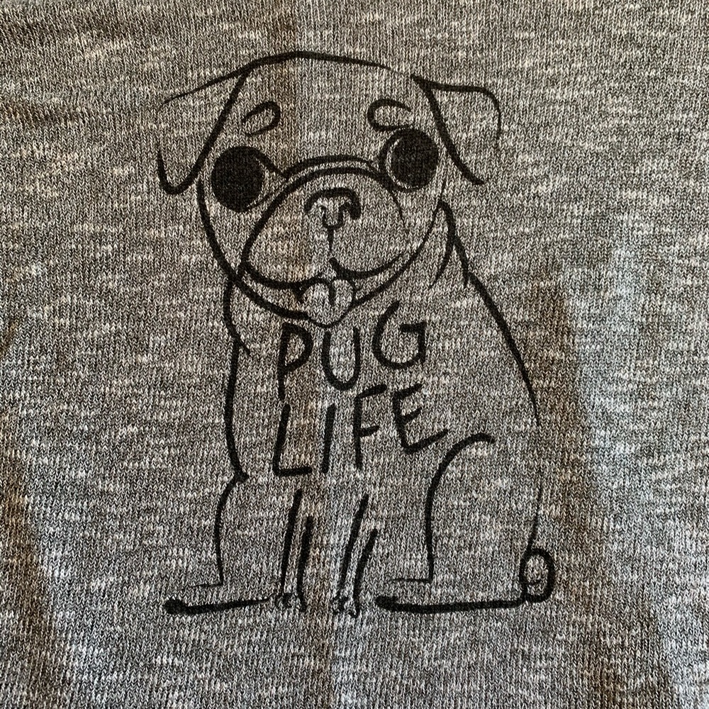 Pug Life Gray Sweater Shirt - Bethany Mota - Small